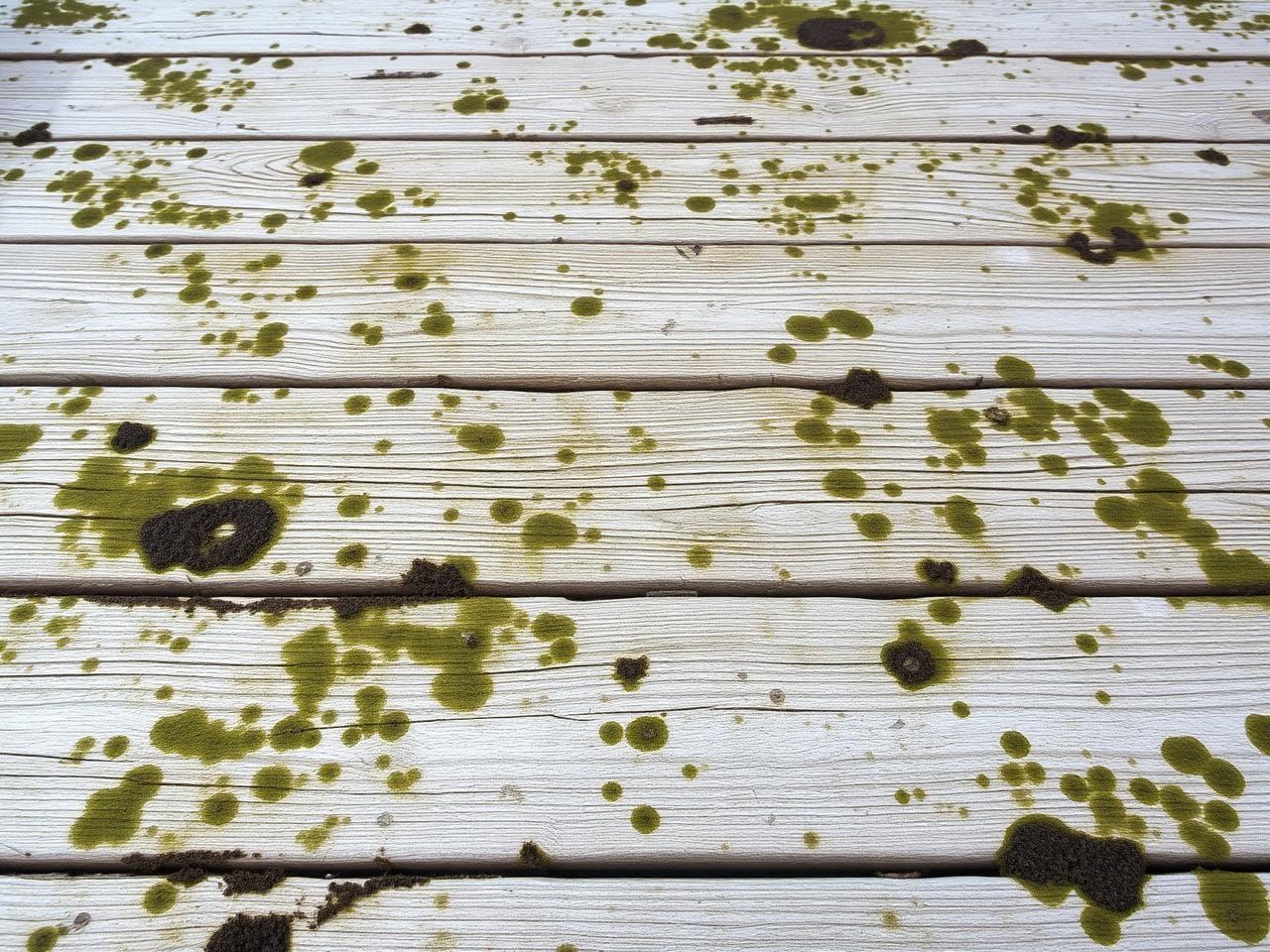 Weathered gray deck before restoration
